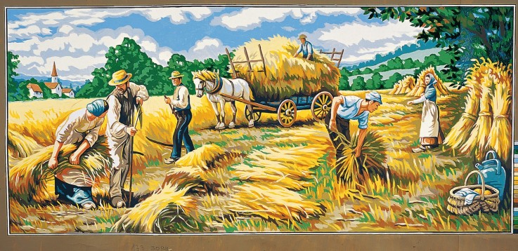 Canevas Pénélope Antique Les moissons à l'ancienne 65x130cm