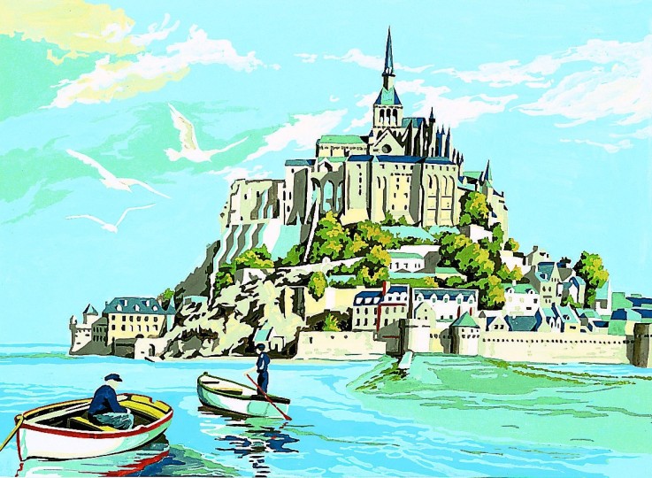 Canevas antique Le mont St Michel 45x60cm