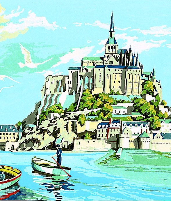 Canevas antique Le mont St...