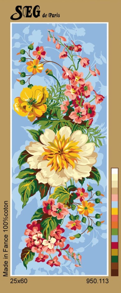 Canevas antique Bouquet 25x60cm
