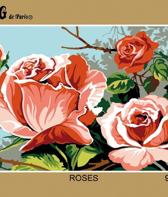 Canevas antique Rose 30x40cm