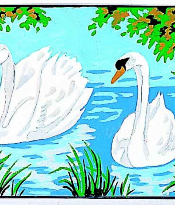 Kit canevas Les cygnes 20x25cm