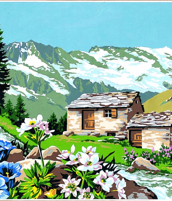 Canevas antique L'alpage...