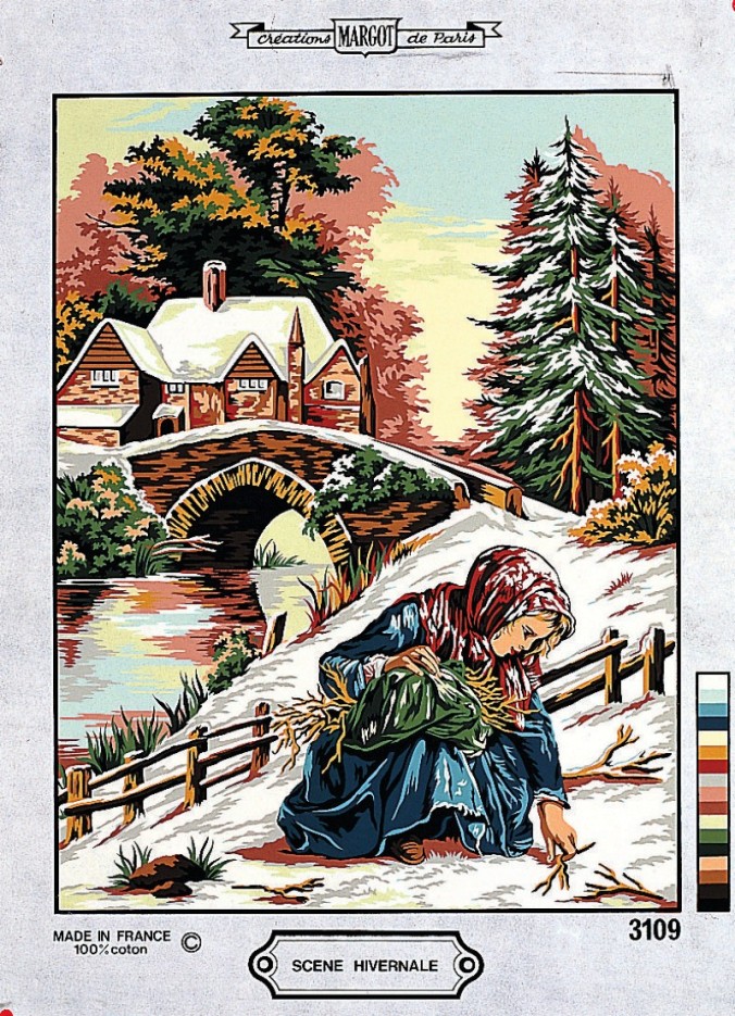 Canevas Pénélope Antique Scène hivernale 50x65cm