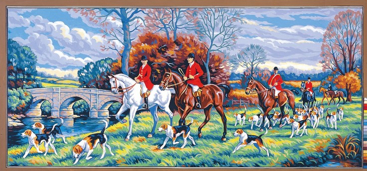 Canevas Pénélope Antique Jour de chasse 65x130cm