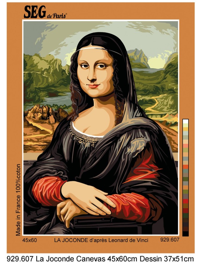 Canevas antique La Joconde 45x60cm