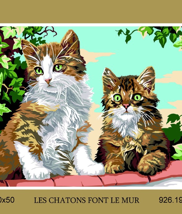 Canevas antique Les chatons...