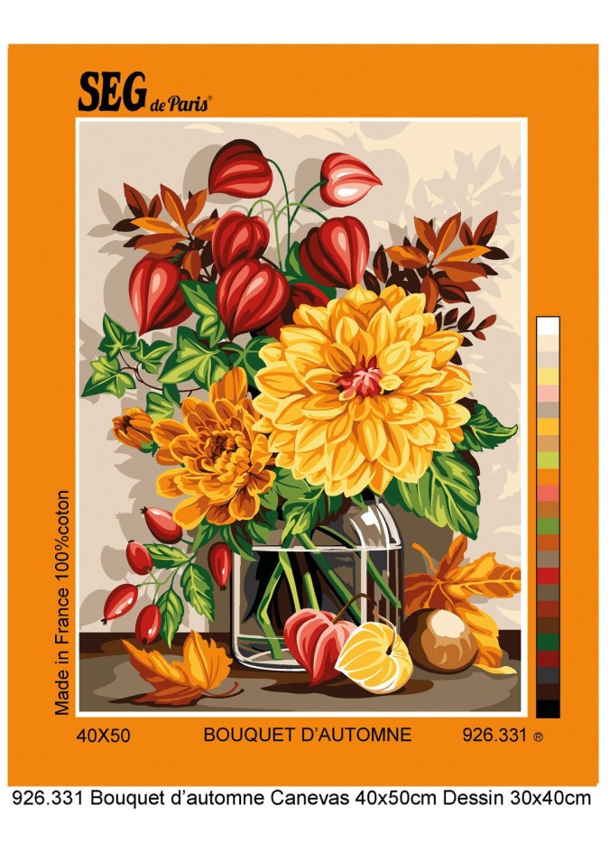 Canevas antique Bouquet d'automne 40x50cm