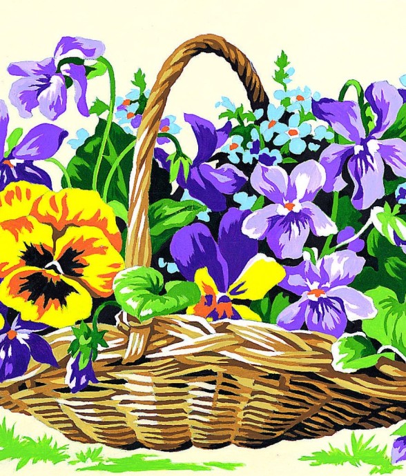 Canevas antique Panier de...