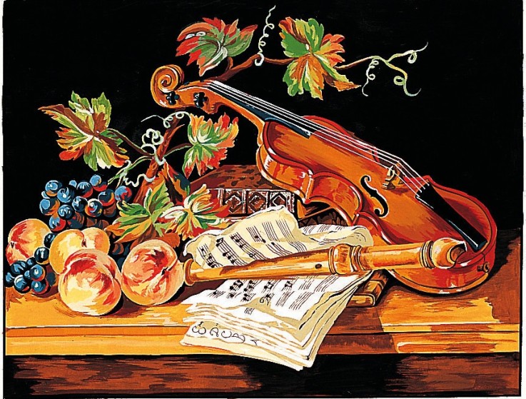 Canevas Pénélope Antique Nature morte au violon 50x65cm