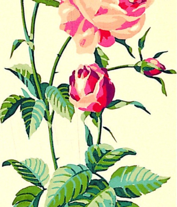 Canevas antique Rose 25x60cm