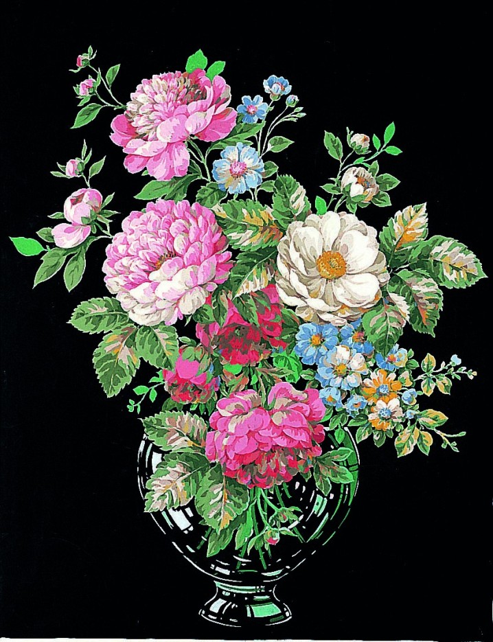 Canevas Pénélope Antique Vase de fleurs 65x80cm