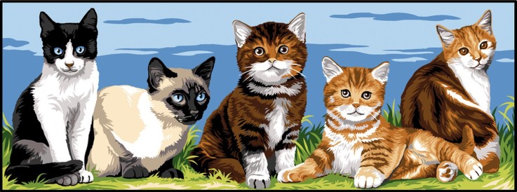 Canevas Pénélope Antique Les chatons 25x60cm