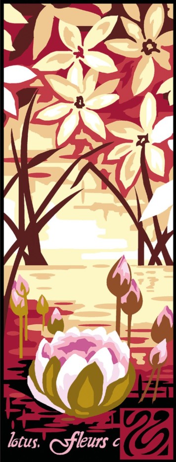 Canevas Pénélope Antique Fleur de Lotus 25x60cm