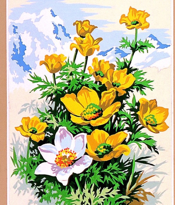 Canevas antique Fleurs des...