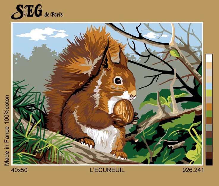 Canevas antique Lécureuil 40x50cm