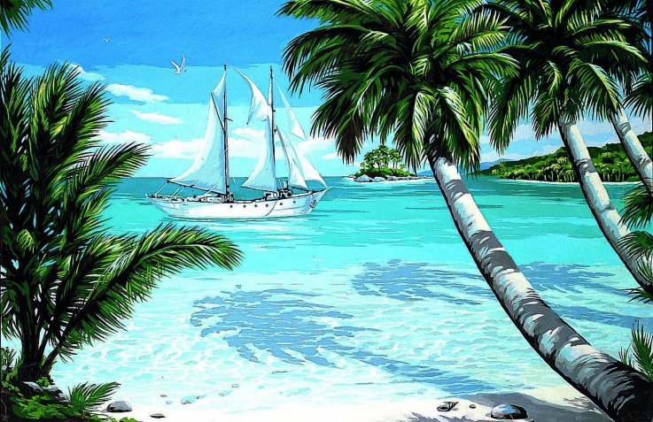 Canevas Pénélope Antique Tropiques 75x110cm