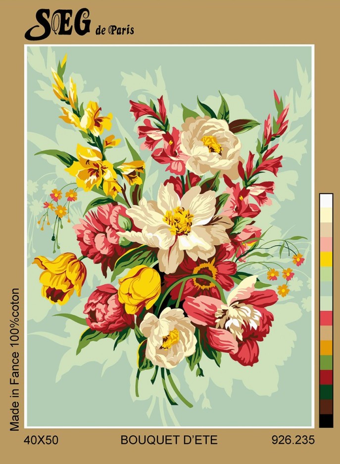 Canevas antique Bouquet d'été 40x50cm