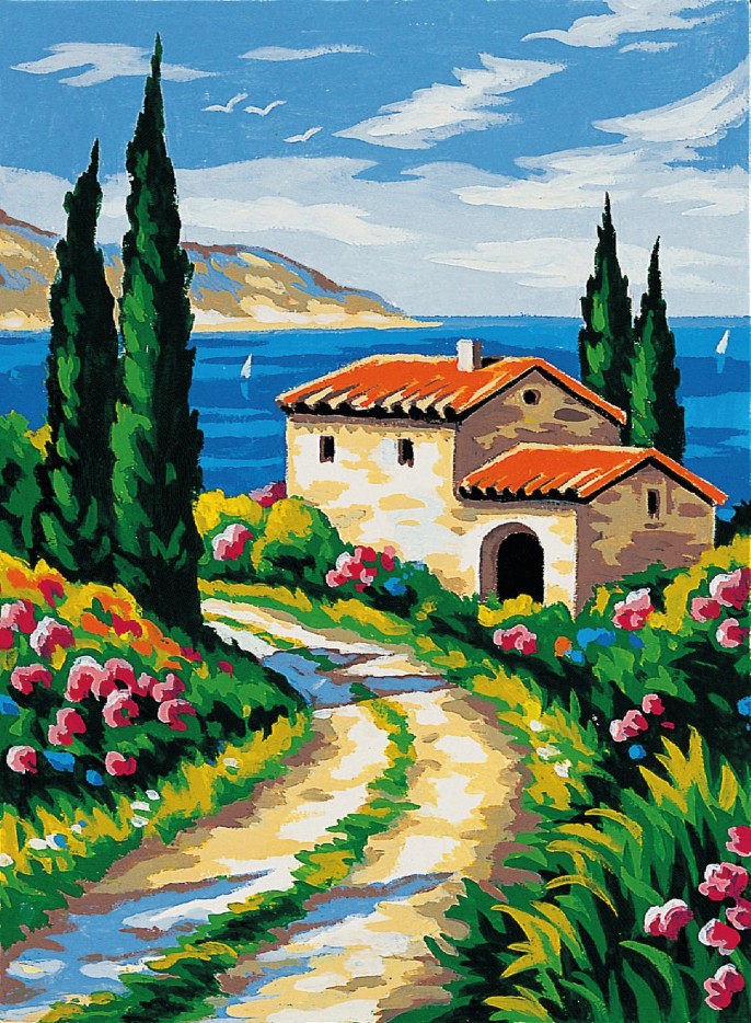 Canevas Pénélope Antique Soleil méditerranéen 30x40cm