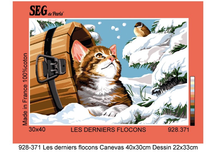 Canevas antique Les derniers flocons 30x40cm