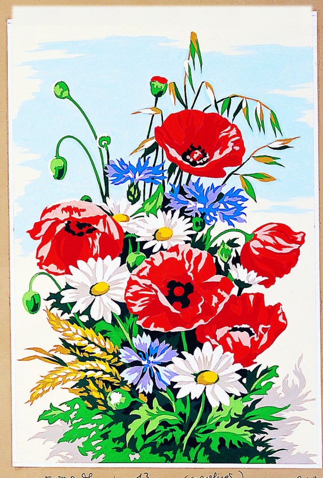 Canevas antique Fleurs des champs 30x40cm