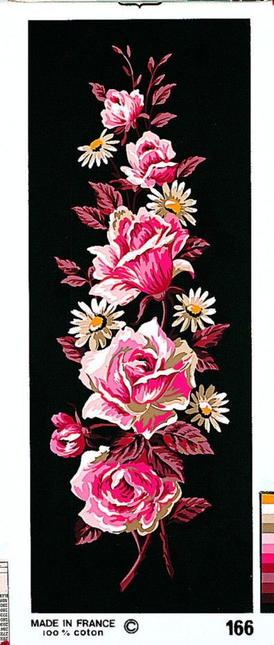 Canevas Pénélope Antique Roses roses 25x60cm
