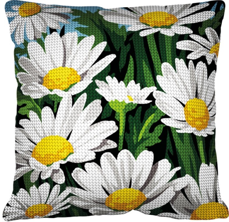 Kit Coussin Canevas Marguerites