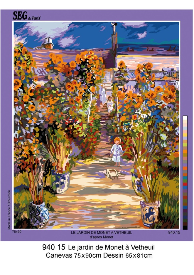Canevas SEG Le Jardin de Monet 75 x 90 cm