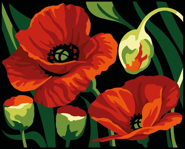 Kit Canevas Margot Coquelicots 20x25 cm