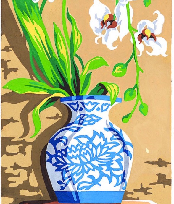Canevas antique Orchidée...