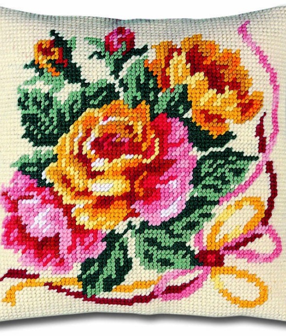 Kit coussin demi point Roses