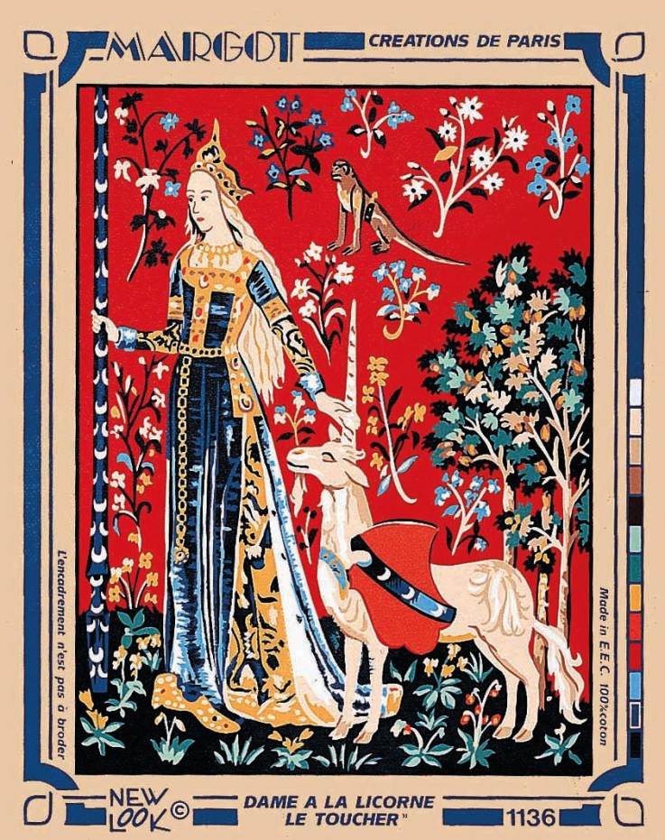 Canevas Pénélope Antique Dame à la licorne le Toucher 40x50cm