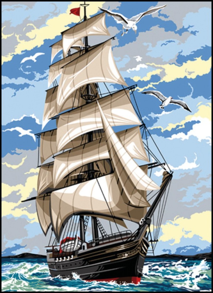 Canevas antique Grand mât 45x60cm