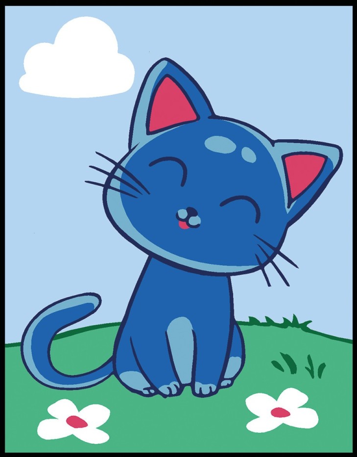 Kit Canevas Margot N17 Chat Bleu 20x25 cm