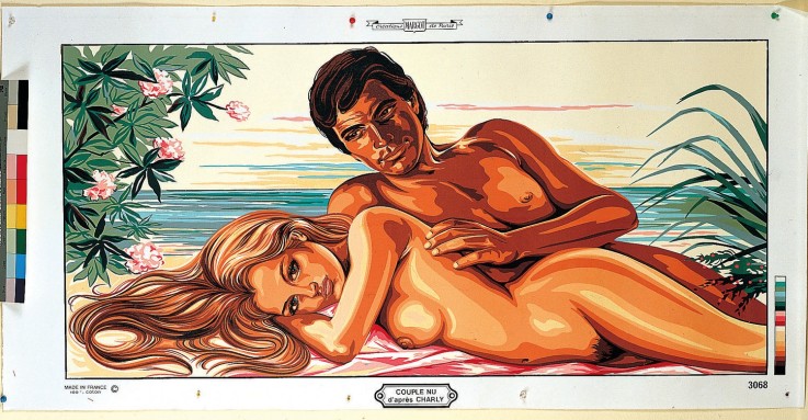 Canevas Pénélope Antique Couple nu 65x130cm
