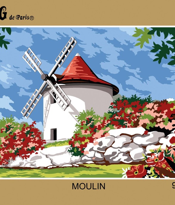 Canevas antique Moulin 30x40cm