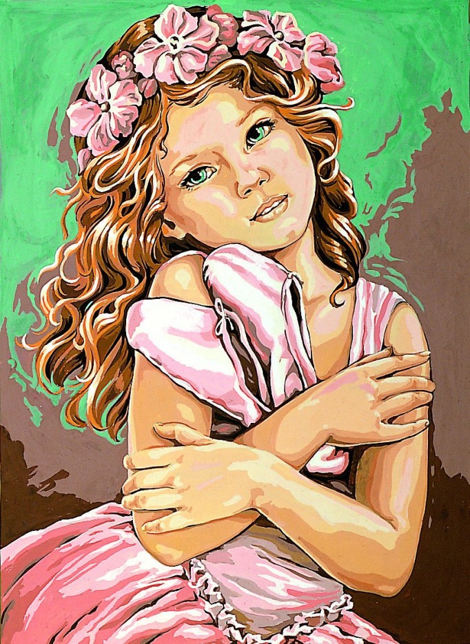 Canevas antique Les petits chaussons 45x60cm