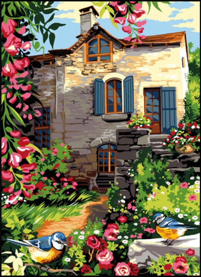 Canevas antique Vieille masure 45x60cm