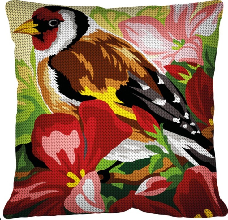 Kit Coussin Point de Croix Chardonneret