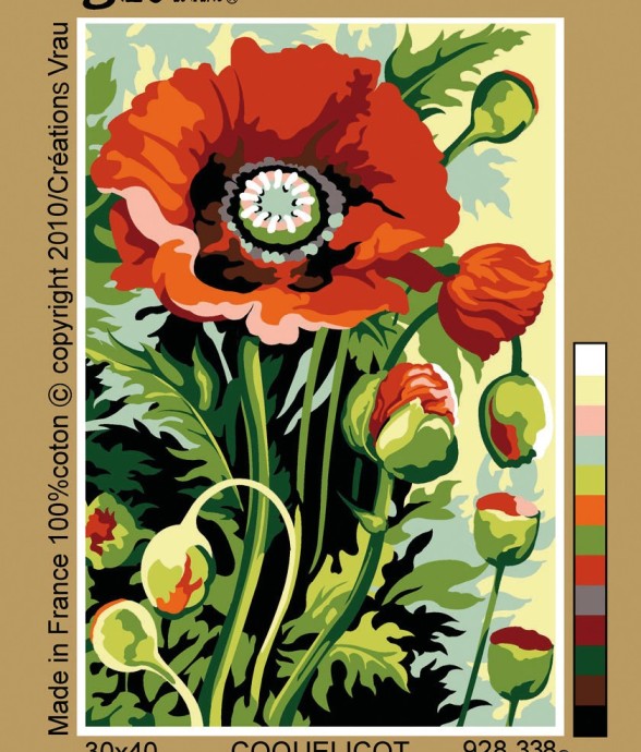 Canevas antique Coquelicot...