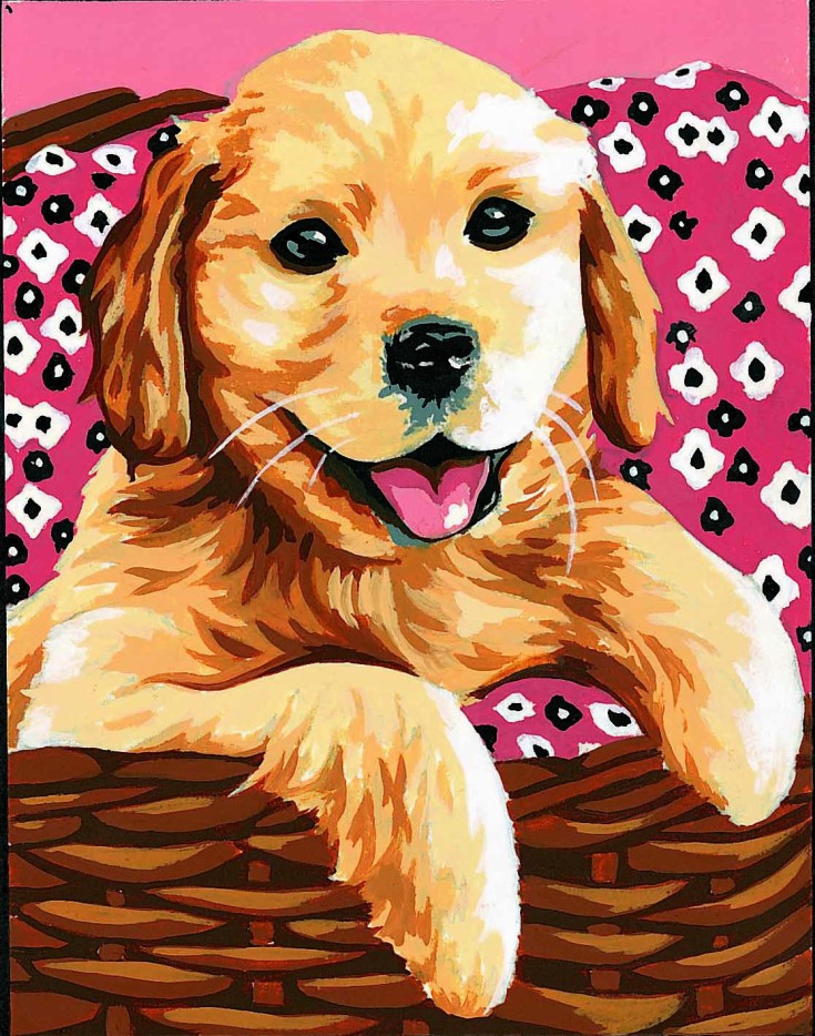 Kit canevas blanc Labrador 20x25cm