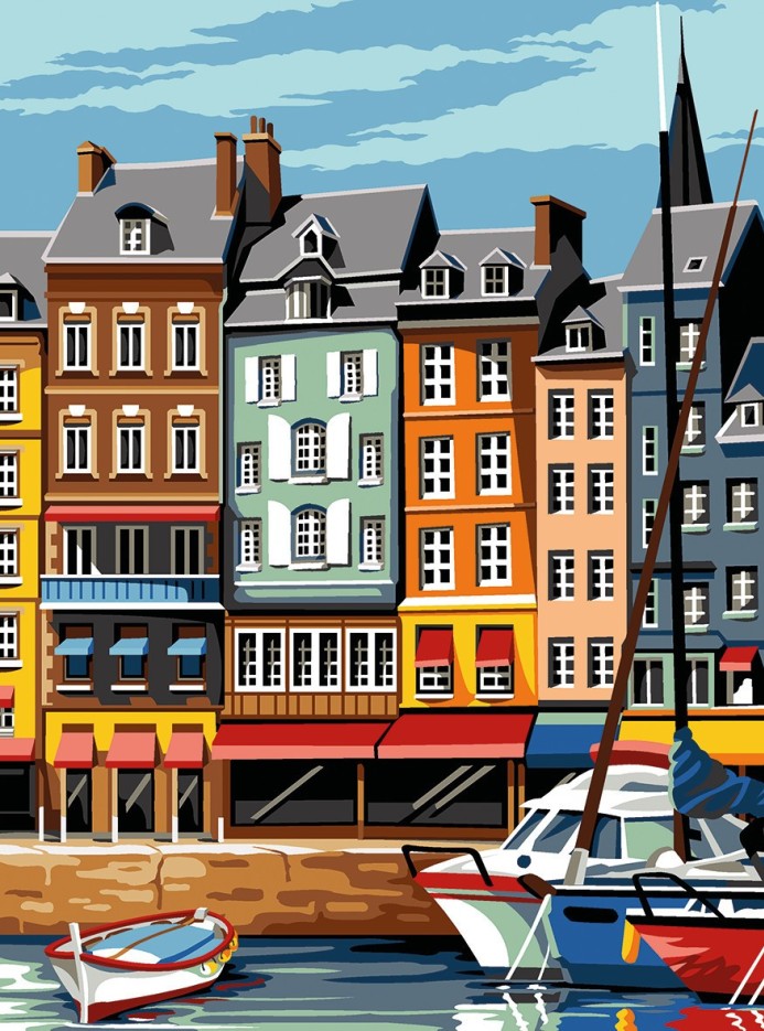 Canevas SEG N17 Facade Honfleur 40x50 cm
