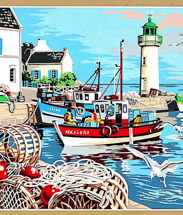 Canevas antique Le port de...