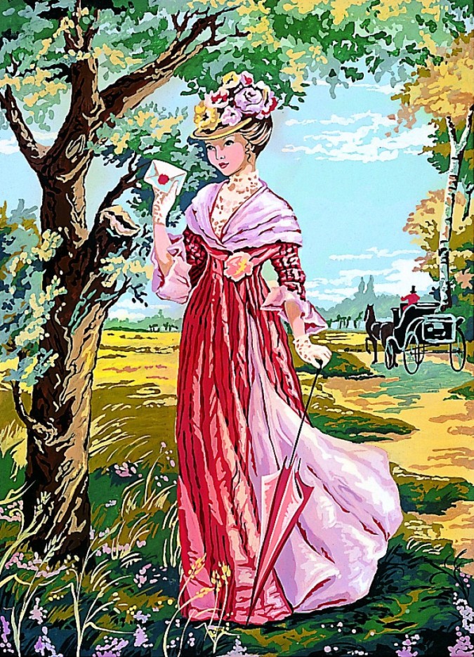 Canevas antique La lettre 45x60cm