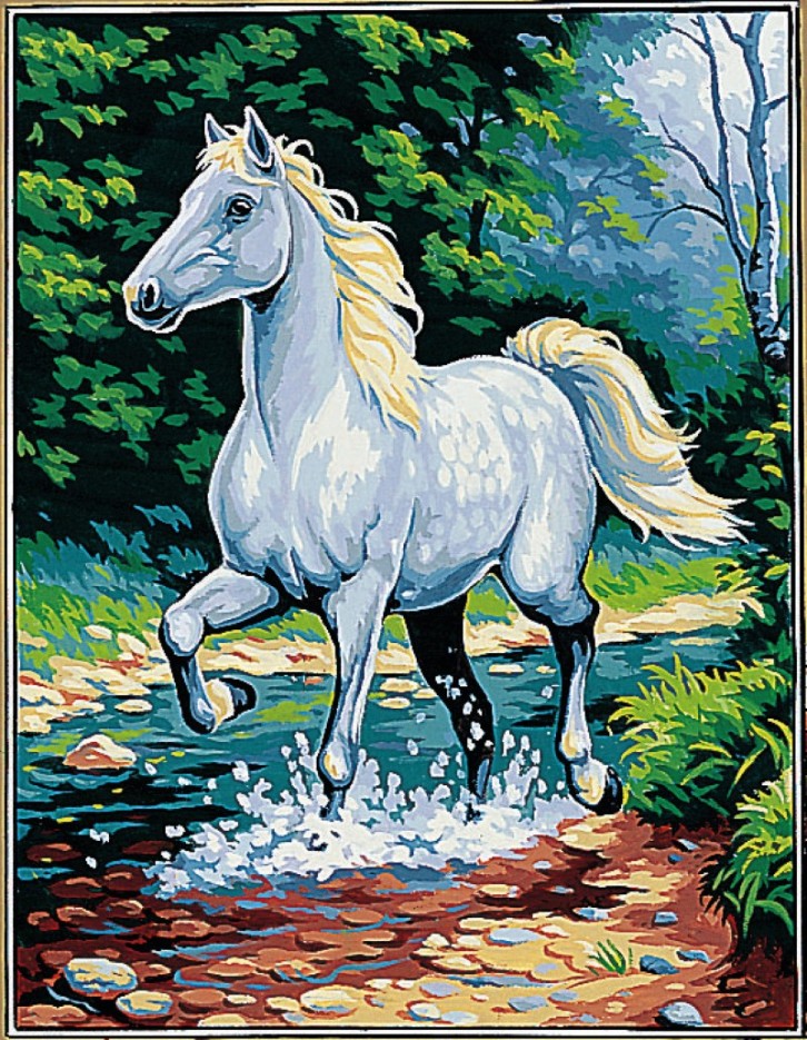 Canevas Pénélope Antique Cheval blanc 50x65cm