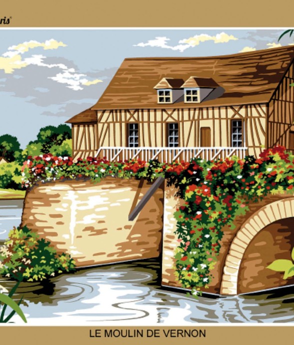 Canevas antique Le moulin...