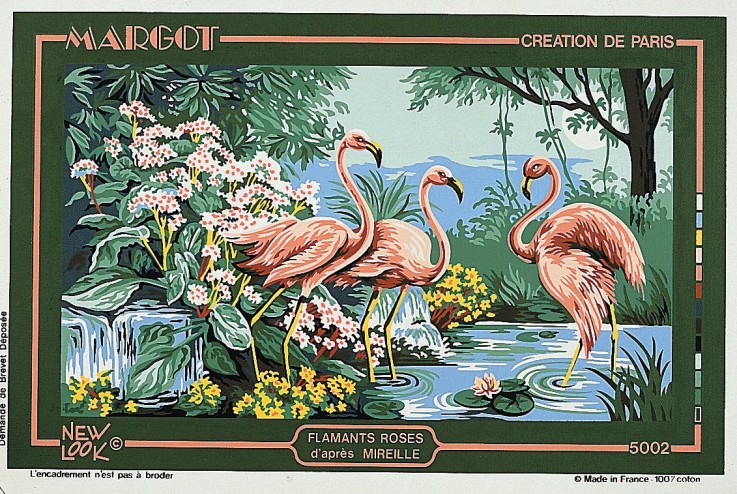 Canevas Pénélope Antique Flamants roses 45x65cm