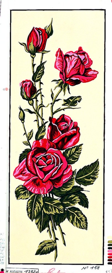 Canevas Pénélope Antique Rose rouge 25x60cm