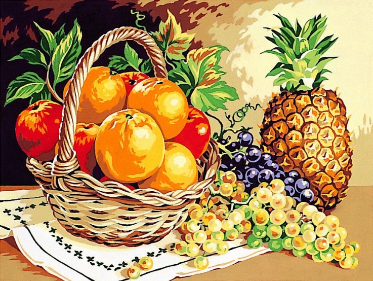 Canevas antique Senteurs de fruit 40x50cm