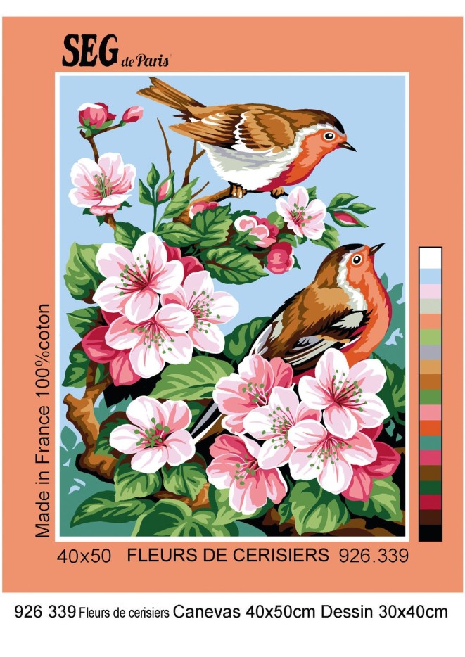 Canevas SEG Canevas Fleurs De Cerisiers 40x50 cm